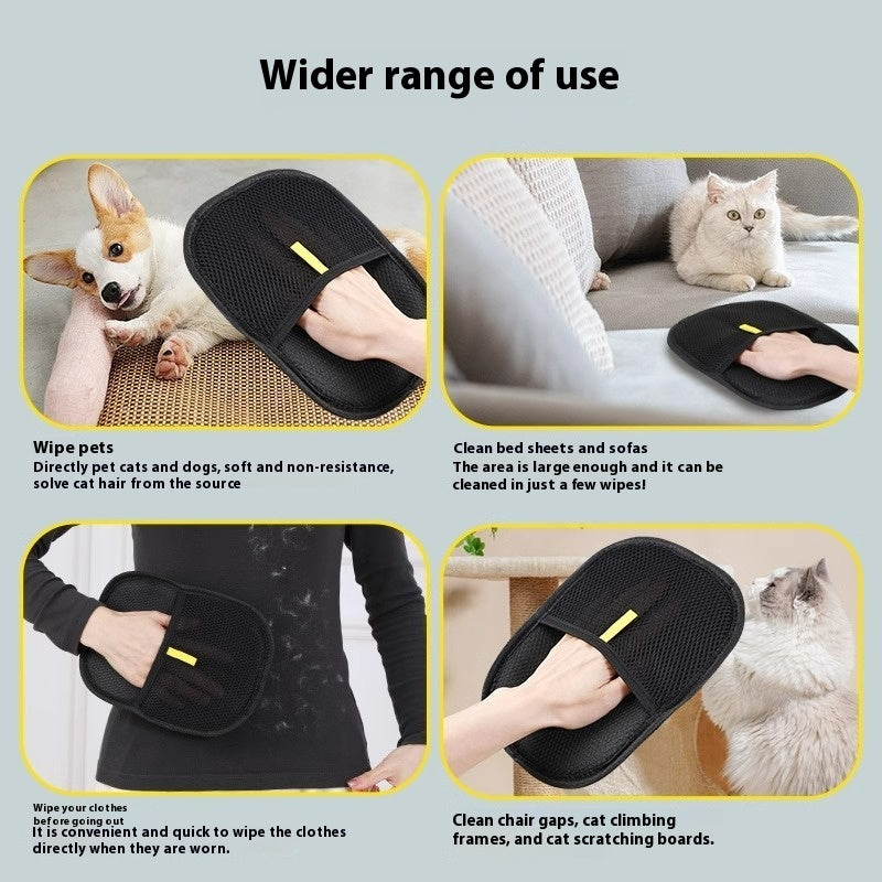 Pet Hair Remover Gloves- Gentle Deshedding Brush for Cats & Dogs