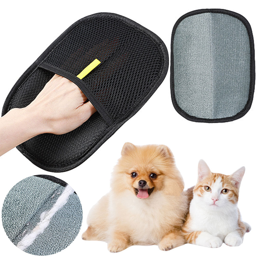 Pet Hair Remover Gloves- Gentle Deshedding Brush for Cats & Dogs